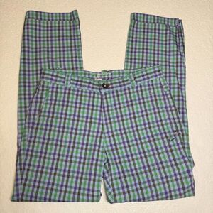 Nike Golf Sport Dri-Fit Pants Men’s 30x30 Colorful Multicolor Plaid Green Purple